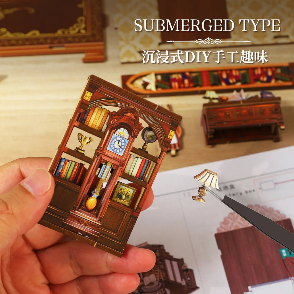 3D DIY Wooden Book Nook - Wanguo Bookstore Model Kit, Creative Handmade Gift for Christmas & Black Friday