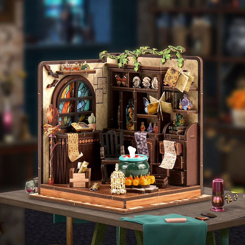 New DIY Miniature Apothecary Workshop Model House - Wooden Craft Kit, Micro Scene Decor, Christmas & Black Friday Gift