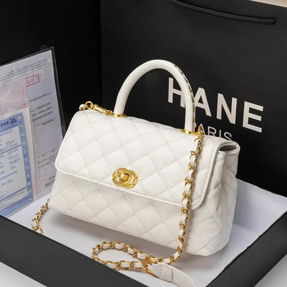 Spring Summer 2025 New Style Women's Handbag Classic Chain Diamond Grid Single Shoulder Crossbody Bag Soft Fabric Handbag