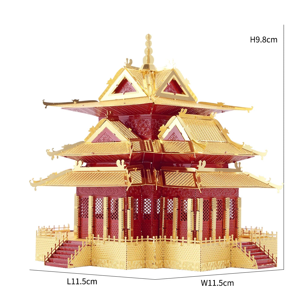 Piececool 3D Metal Puzzle The Watchtower of Forbidden City Building Model Kit DIY for Adult Jigsaw Toy Birthday Gifts