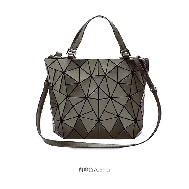 Luminous  big bag Holographic reflective geometric bags for women 2024 Quilted Shoulder Bags female Handbags bolsa feminina