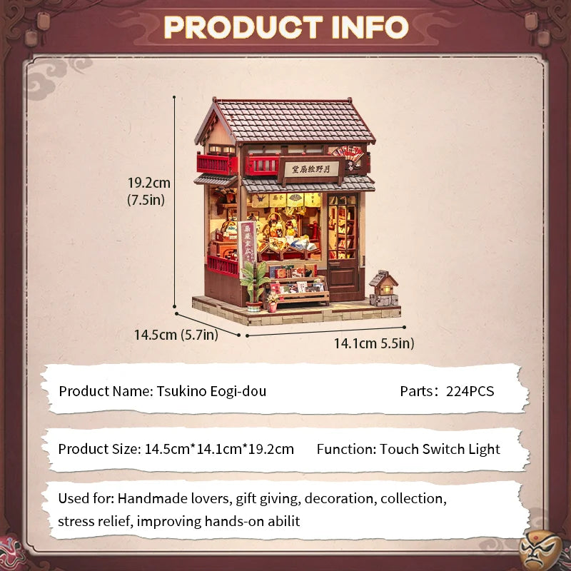 CUTEBEE Japanese Style Miniature Building Kits Dollhouse DIY Wooden Mini Doll House With Furniture for Party Birthday Gift