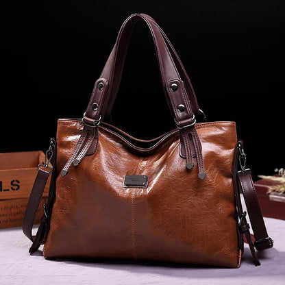 New Fashion Casual Tote Bag Women Handbags Soft Leather Shoulder Bags  For 2023 Ladies Vintage Big Capacity Crossbody Hand Bag