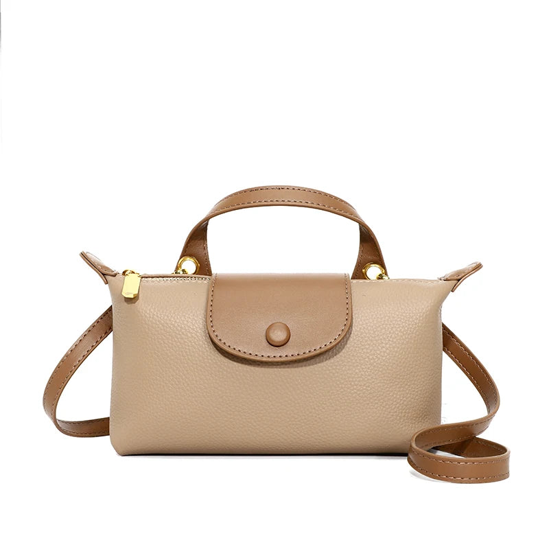100% cowhide Crossbody Cowhide Cell Phone Shoulder Bag Genuine Leather Messenger Bag Fashion Daily Use For Women Wallet HandBag