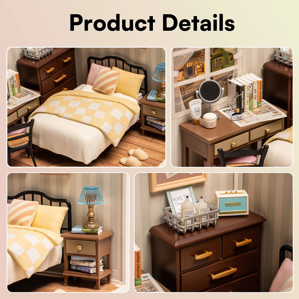 In Stock Robotime Rolife Building Block Kits 3D Puzzle Toy Super Store Sweet Dream Bedroom Plastic DIY Miniature House Kit