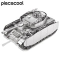 Piececool 3D Metal Model Kits for Adult Brain Teaser 1:48 Panzer IV Tanks H 3D Puzzle Creative Toy Jigsaw DIY Set Birthday Gift