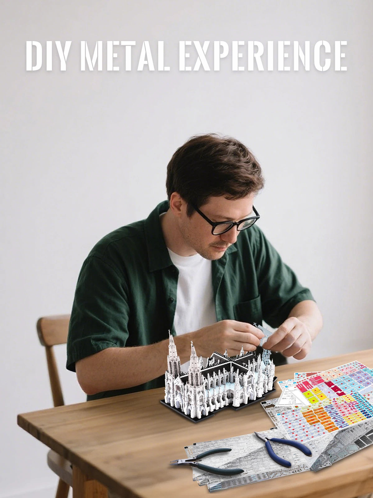 Piececool 3D Metal Model Building Kits St. Patrick's Cathedral 3D Metal Puzzles Jigsaw DIY Crafts for Adult Brain Teaser Gifts