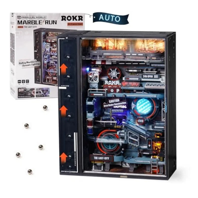 Robotime Rokr The Last City Parallel World Building Toy Set Futuristic Marble Run Automatic 3D Gaming Decoration for Men Women