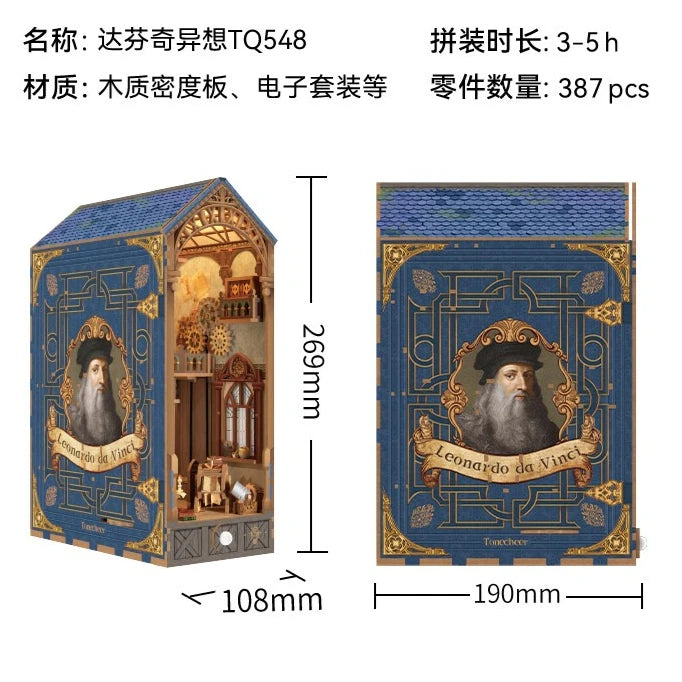 Tonecheer Monet Giverny Garden DIY Book Nook Bookend Diorama Model Kit 3D Wooden Puzzle Dollhouse Decoration Birthday Toys Gifts