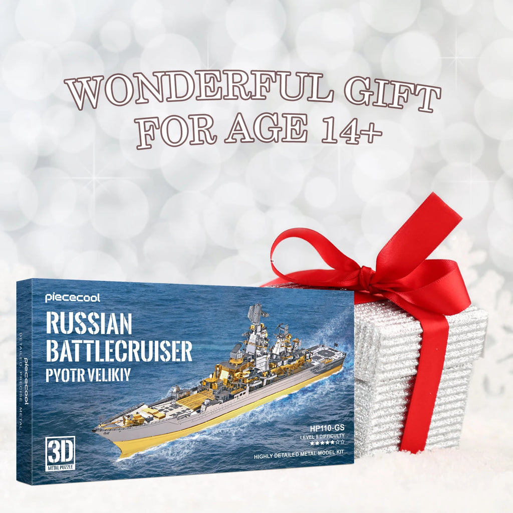 Piececool 3D Metal Puzzle -Russian Battlecruiser Pyotr DIY  Jigsaw Toy Model Building Kits Christmas Gifts for Adults