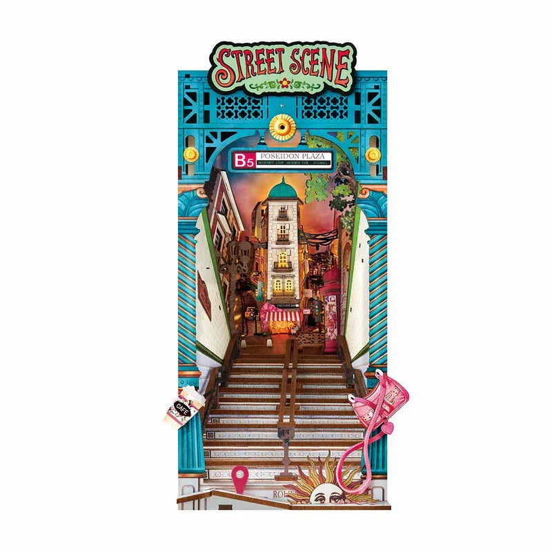 Robotime Rolife DIY Book Nook Wooden Miniature Doll House for Bookshelf Insert Furniture