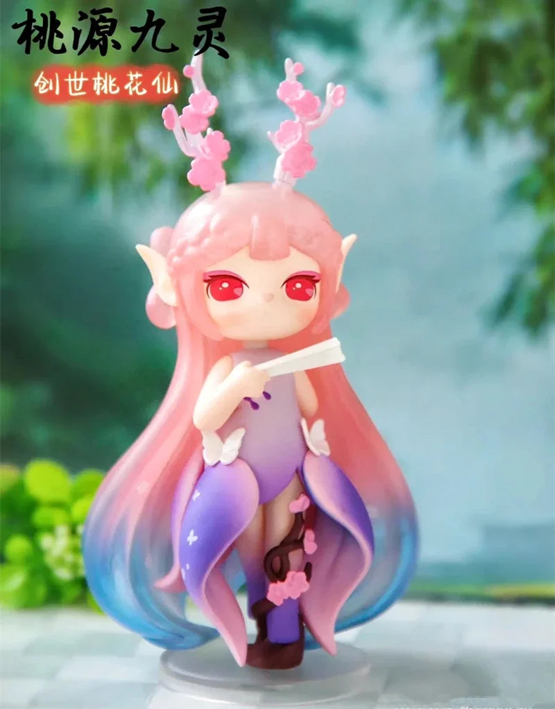 Suri Peach Blossom Nine Elves Series Blind Box Dolls Action Figure Toys Elfin Children Robotime Cartoon Decor Toys Birthday Gift