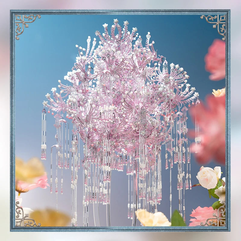 Piececool 3D Metal Model Kits Pearl-Pink Phoenix Coronet Puzzle Metal 3D Jigsaw DIY Kit for Adult Birthday Gifts