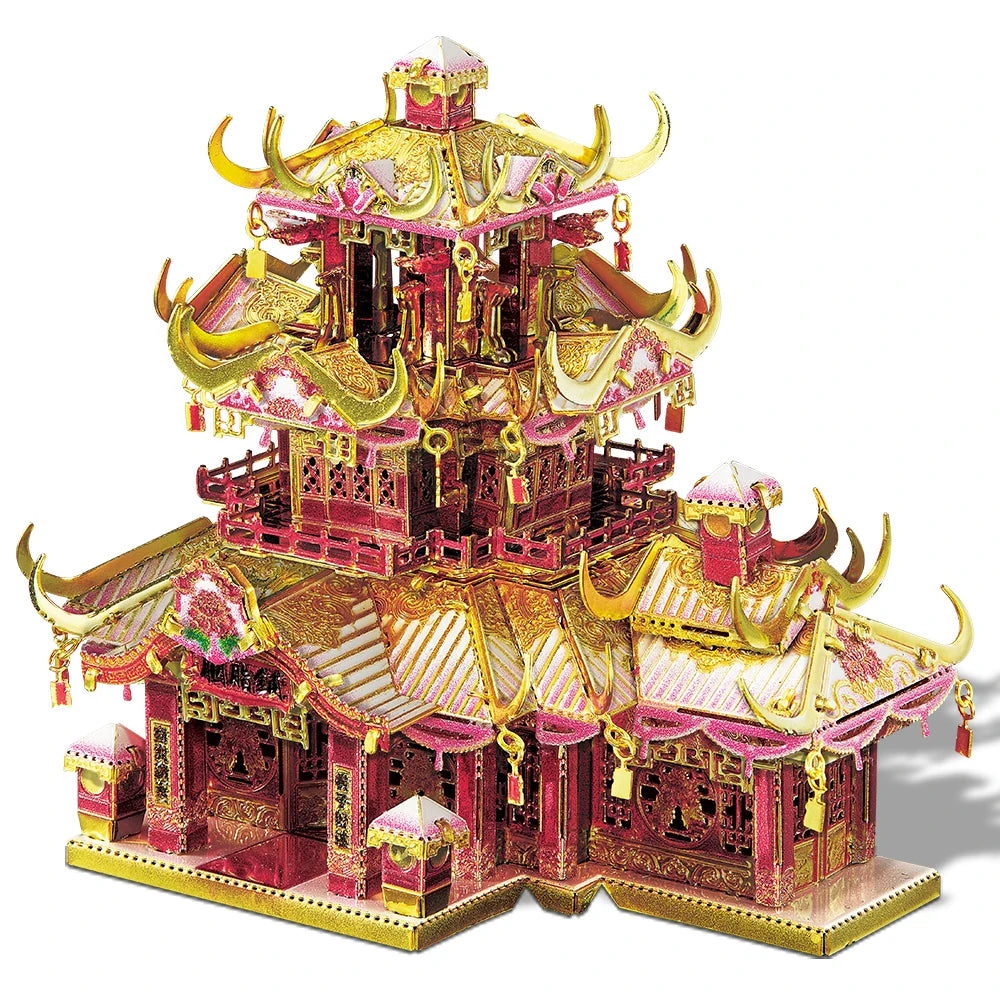 Piececool 3D Metal Puzzles Chinese Ancient Buildings Assembly Model Kit Brain Teaser Jigsaw Toy for Home Decoration