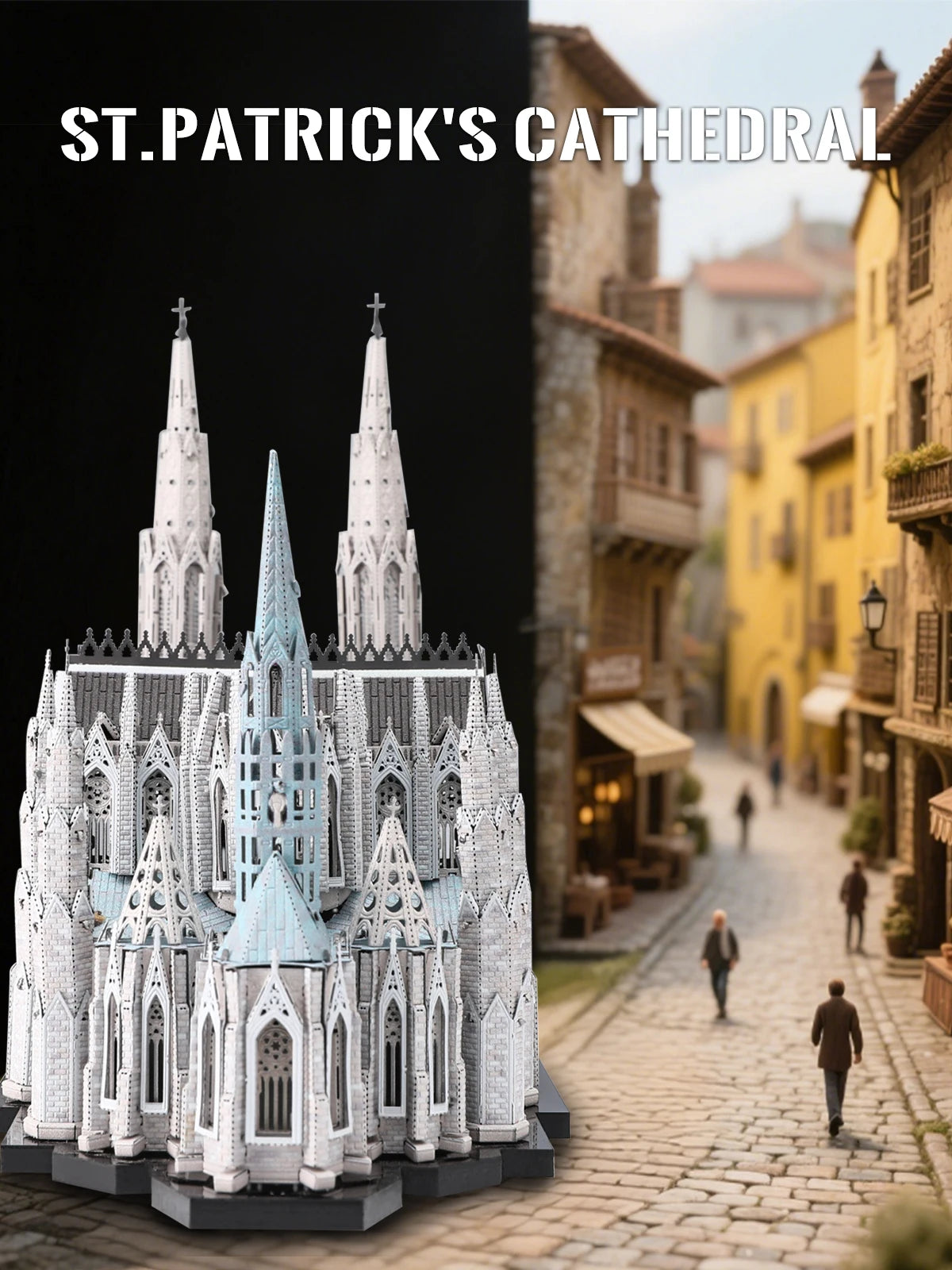 Piececool 3D Metal Model Building Kits St. Patrick's Cathedral 3D Metal Puzzles Jigsaw DIY Crafts for Adult Brain Teaser Gifts