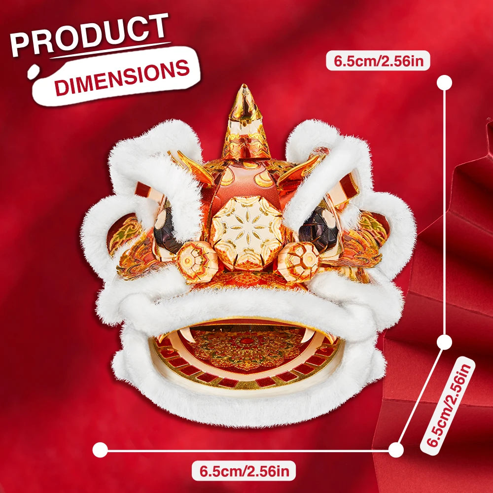 Piececool 3D Model Kits Chinese Traditional Dancing Lions Metal Puzzles DIY Toys Jigsaw for Adult Brain Teaser Creative Gifts
