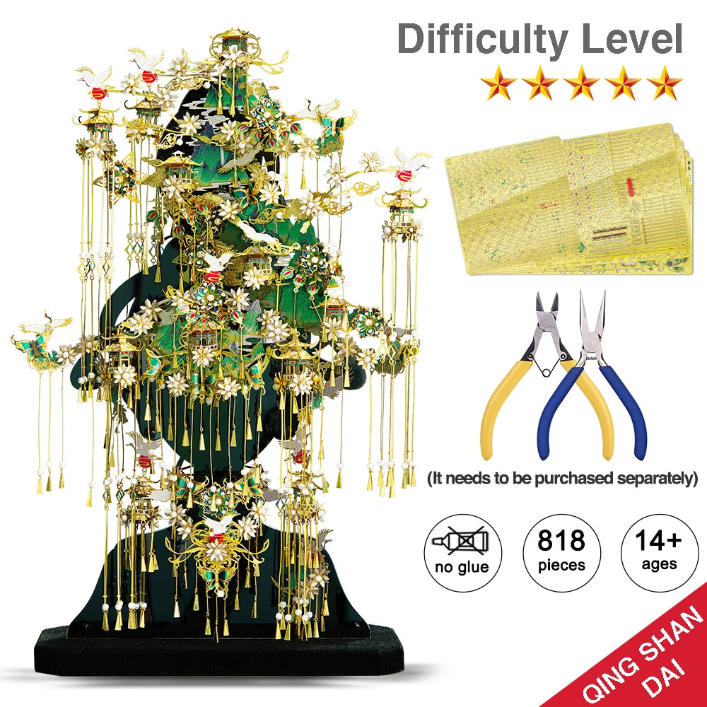 Piececool 3d Metal Puzzle for Adult QING SHAN DAI Jigsaw DIY Building Kits Great Birthday Gifts Model Kits