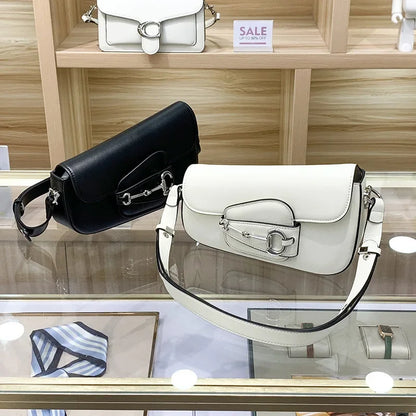 2024 Summer New Nichedesign High-end Fashionable Versatile Single Shoulder Underarm Commuting Crossbody Saddle Bag
