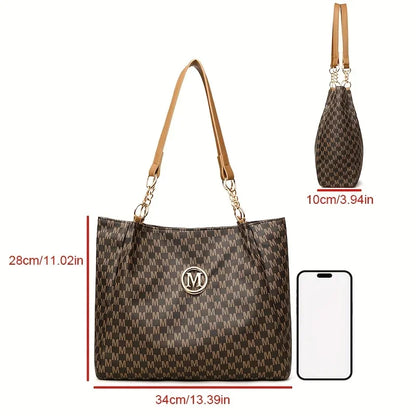 New Large Capacity Tote Bag Vintage PU Leather Shoulder Bag Women's Premium Versatile Casual Bag Women's Armpit Bag Niche Design