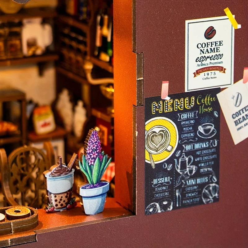 1pc,DIY Book Nook Kit,Assembly Model Kit,Bookshelf Decor,Home Decor Micro Model,The perfect gift for teenagers and adults