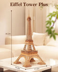Robotime DIY 3D Wooden Puzzles Large Eiffel Tower Set-Model Building Sets Paris as Room Decor Birthday for Women and Men