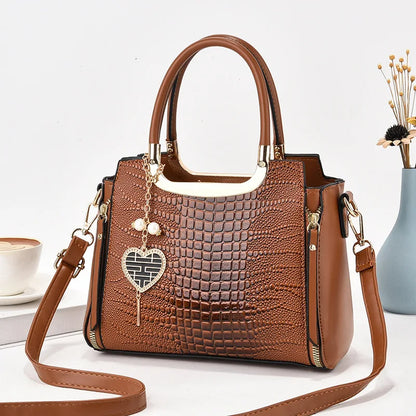 High-end big bag women's handbag atmospheric bright leather versatile shoulder messenger bag middle-aged women's bag