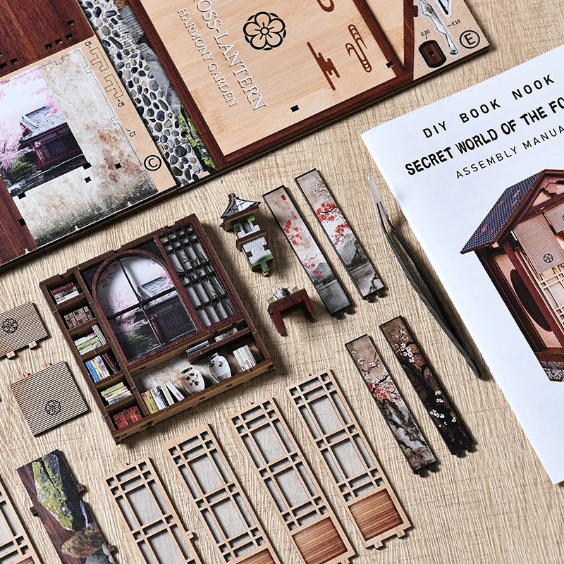 New Moss Lamp & Garden DIY Wooden Bookend 3D Puzzle - Hand Assembly Miniature House Model, Home Decor, Christmas  Black Friday