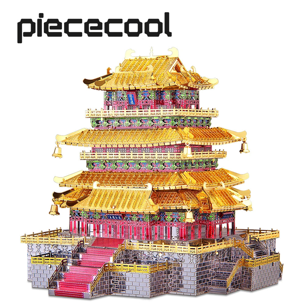 Piececool 3D Metal Puzzles GUANQUE TOWER Building Kits Model Kits DIY for Adult Teen Brain Teaser Best Gifts