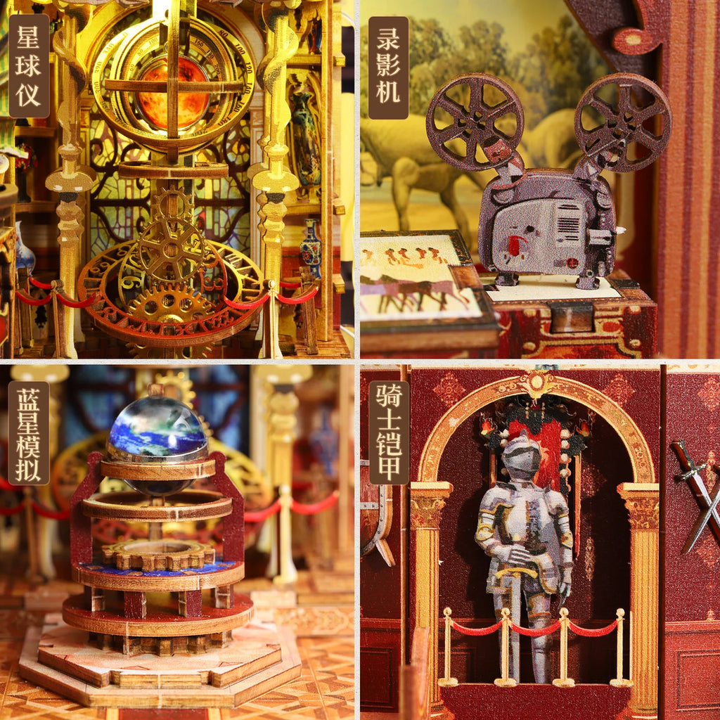 Elegant Century Museum Book Nook Kit - 3D Wooden Shelf Insert, DIY Model Building Set, Unique Home Decor Gift