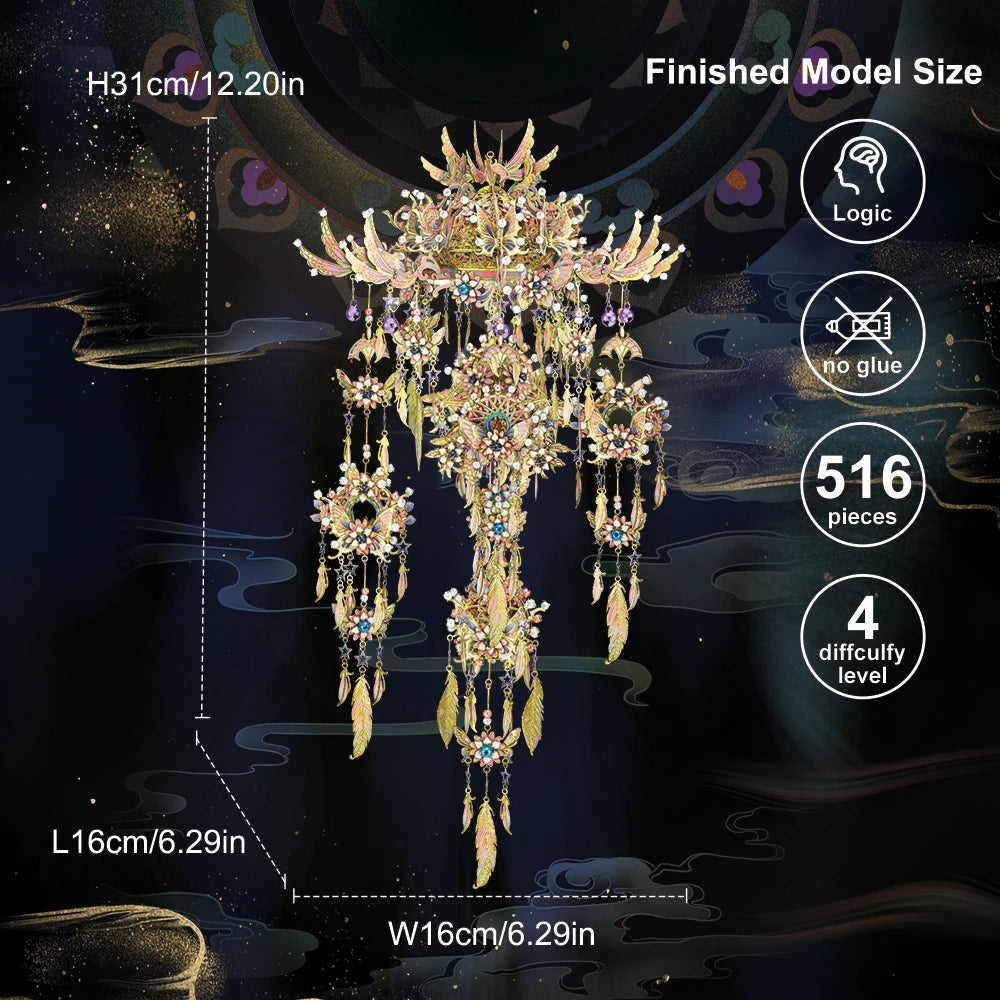 Piececool 3D Metal Puzzles Wind Chime of Romance Assembly Model Kits DIY Set Birthday Gifts for Adult