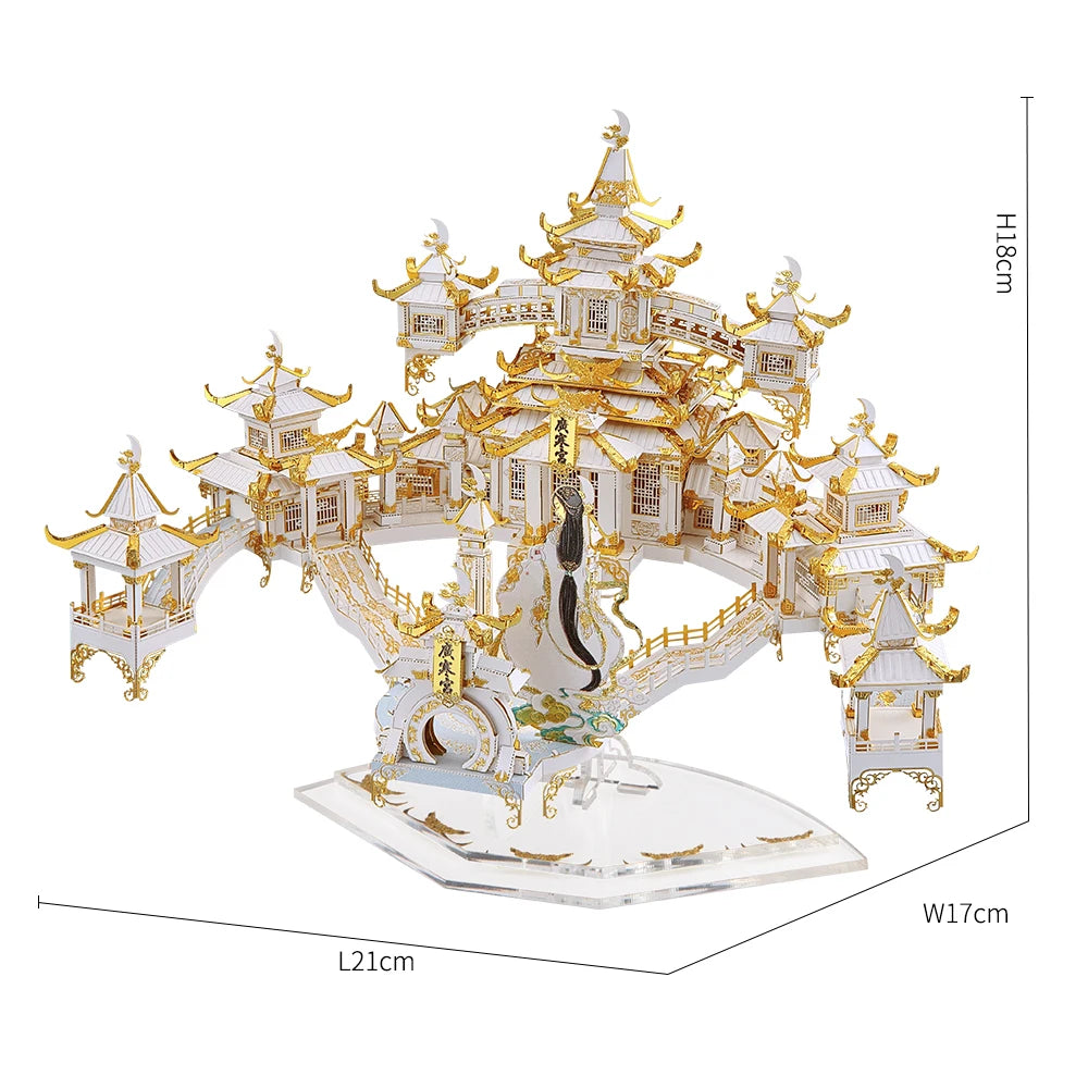 Piececool 3D Metal Puzzles-The Moon Palace Building Kits for Adult DIY Toys Model Kits Birthday New Year Gifts
