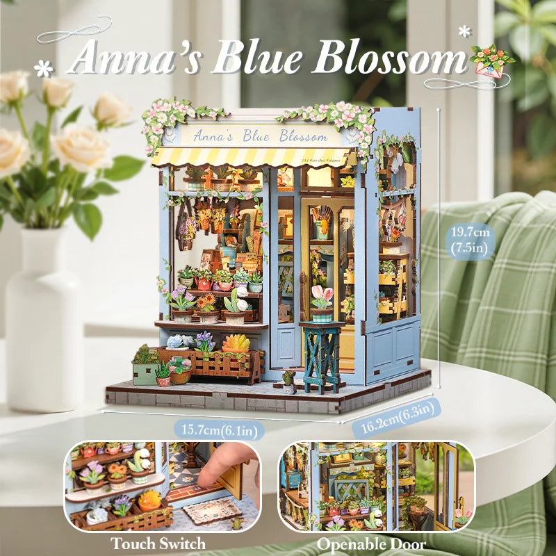 CUTEBEE Wooden Miniature House DIY Book Nook Kit 3D Magic Dollhouse Bookshelf Insert for Home Desk Decorative Display Gift Ideas