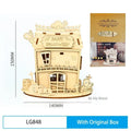 URY New 3D Wooden Puzzle Halloween Holiday Gift Ghost Tree House DIY Model Assembly Craft Kits Desk Decoration For Kids
