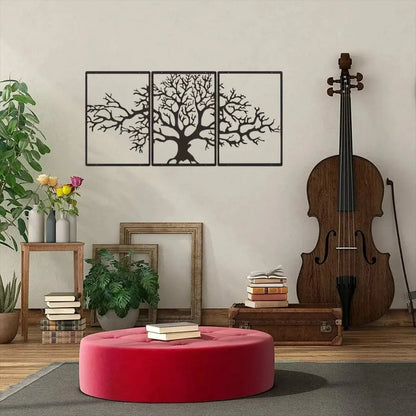 3pcs/set Metal Tree of Life Wall Art - A Perfect Gift for Housewarming! Enhance Your Bedroom or with Its Unique Decoration