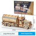 DIY 3D Wooden Puzzles Money Box Piggy Bank Fuel Truck Model Building Block Kits Assembly Jigsaw Toy Gift for Children Adult