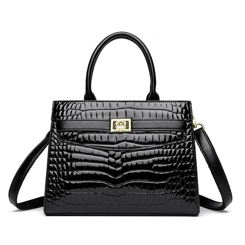 Commuting Sac Alligator Patent Leather Shoulder Crossbody Hand Bags for Women Mother Brand Luxury Handbags Women Bags Designer