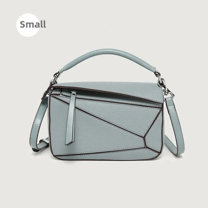 New Simple PU Geometric Handbag Women's Crossbody Bag Large Capacity Lightweight Doctor Bag Versatile Business Casual Style
