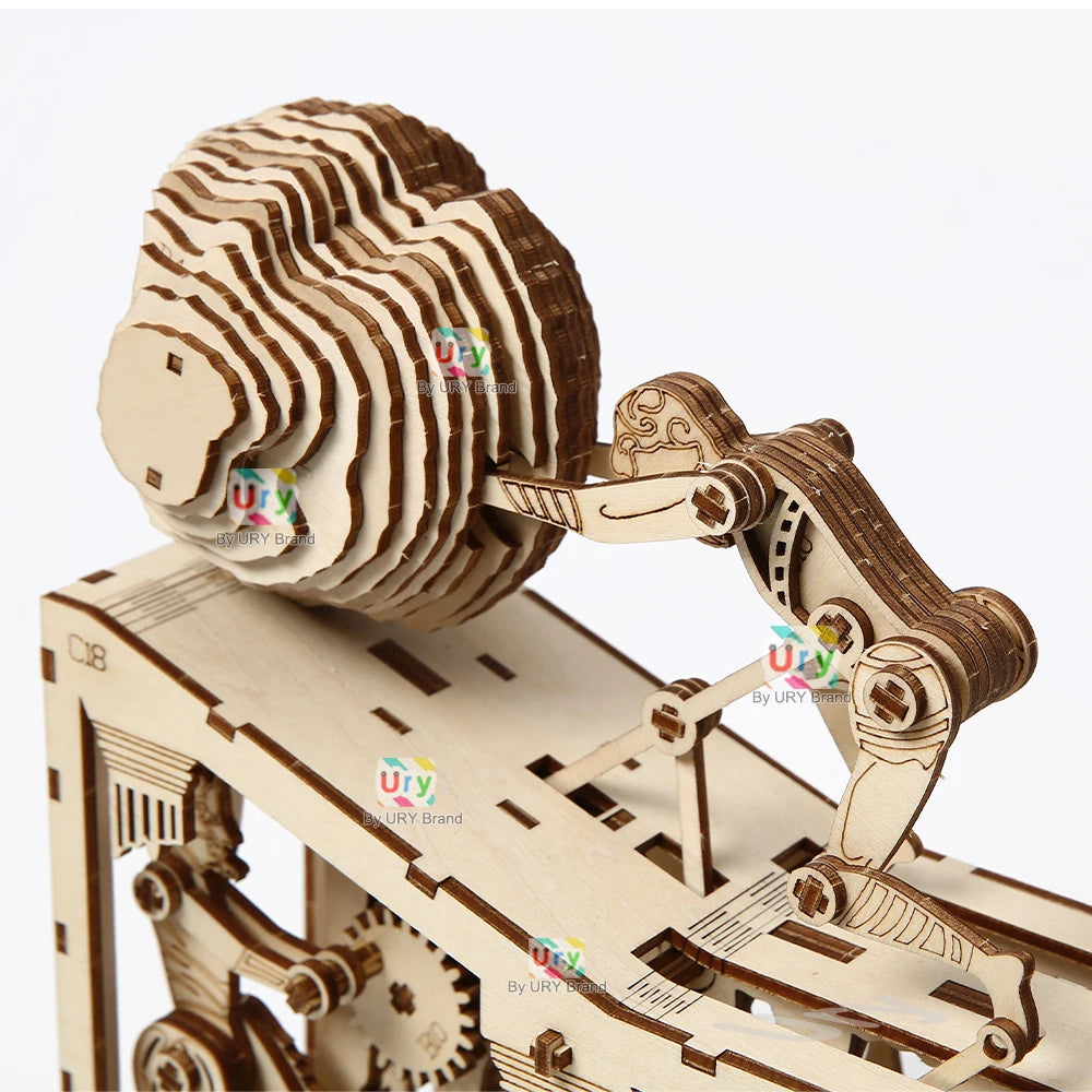 Ury 3D Wooden Puzzle Sisyphus Ancient Greek Mythological Stories Mechanical Gear Model Assembly Educational Toys Gift for Kids