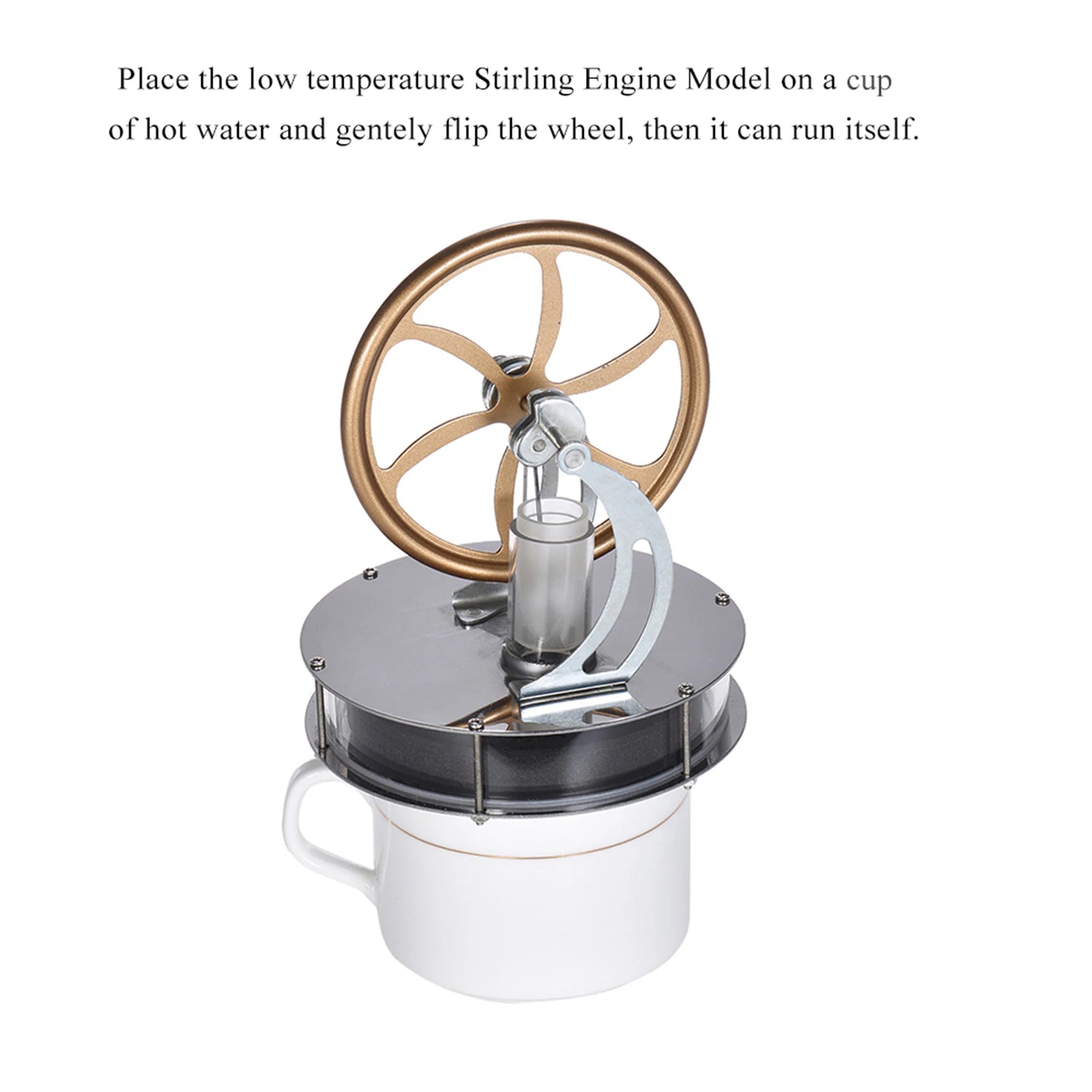 Kids Teachers Low Temperature Stirling Engine Motor Model Heat Steam Learning Education Tool DIY Kit Toy Children's Gift