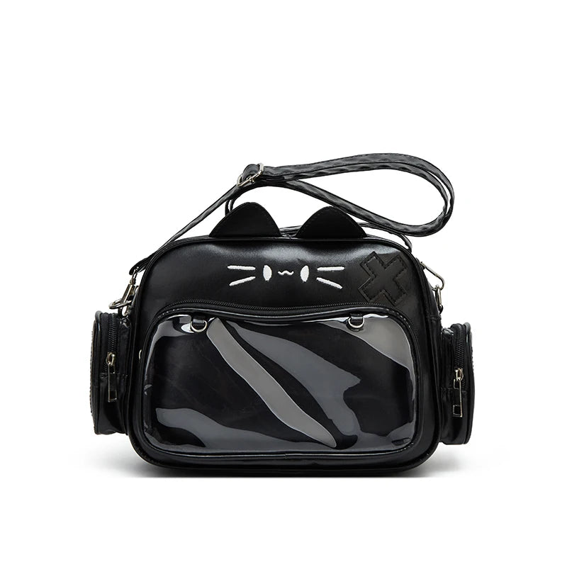 Fashion College Style Female Small Ita Bag Cat Backpacks for Women Leather Casual Lolita Jk Harajuku Shoulder Bag