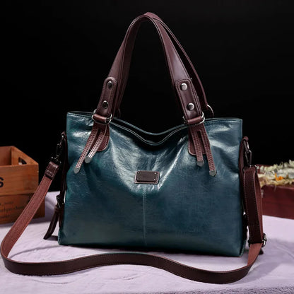 New Fashion Casual Tote Bag Women Handbags Soft Leather Shoulder Bags  For 2023 Ladies Vintage Big Capacity Crossbody Hand Bag
