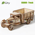 Ury 3D Wooden Puzzle Movable Engineering Transport Vehicle Assembly Truck Car Autotruck Model DIY Toys Decoration Gift for Kids