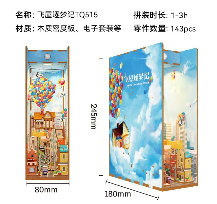 Tonecheer Vincent Willem Van Gogh DIY Book Nook Dollhouse Diorama Model Kit 3D Wooden Puzzle Wooden Bookend Decoration Toys Gift