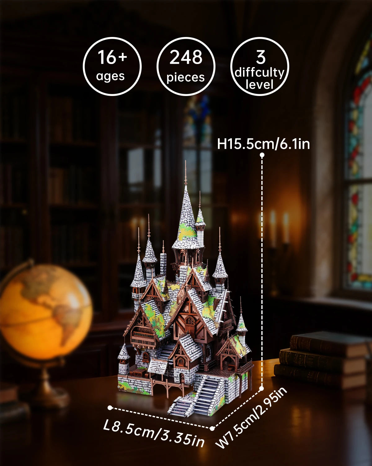 Piececool 3D Puzzles for Adult Elves' Castle Assembly Metal Model Kits DIY Crafts Brain Teaser Gifts for Birthday