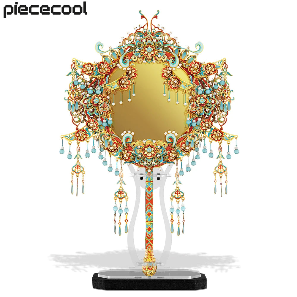 Piececool 3d Puzzles Metal Octagonal Mirror Assembly Model Kits Chinese Style DIY Sets for Home Decoration Gifts 299PCS
