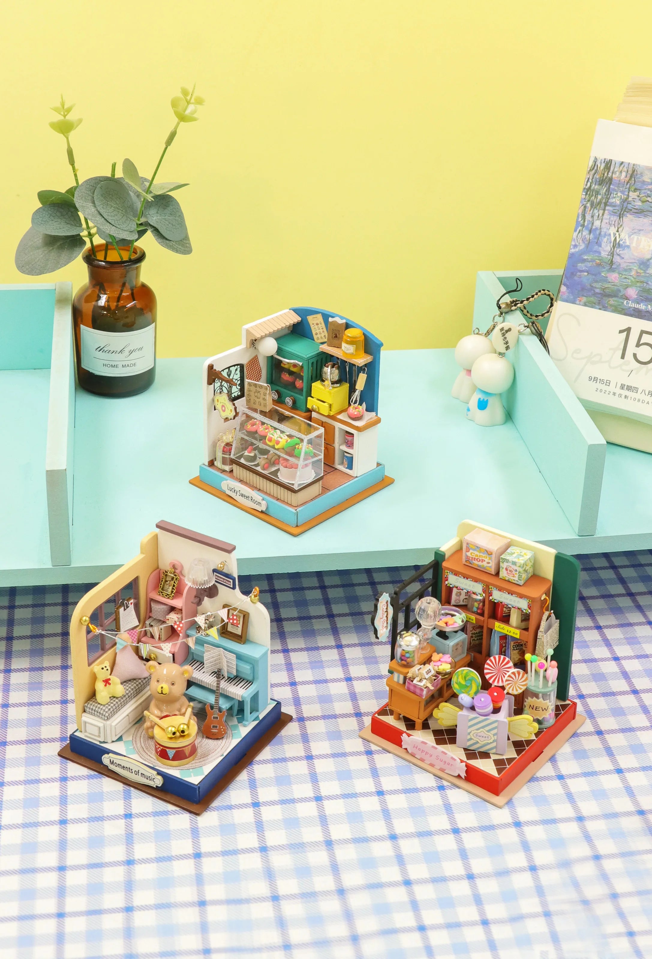 DIY cabin decoration, 3D handmade small house, assembled creative model, model house, creative birthday gift