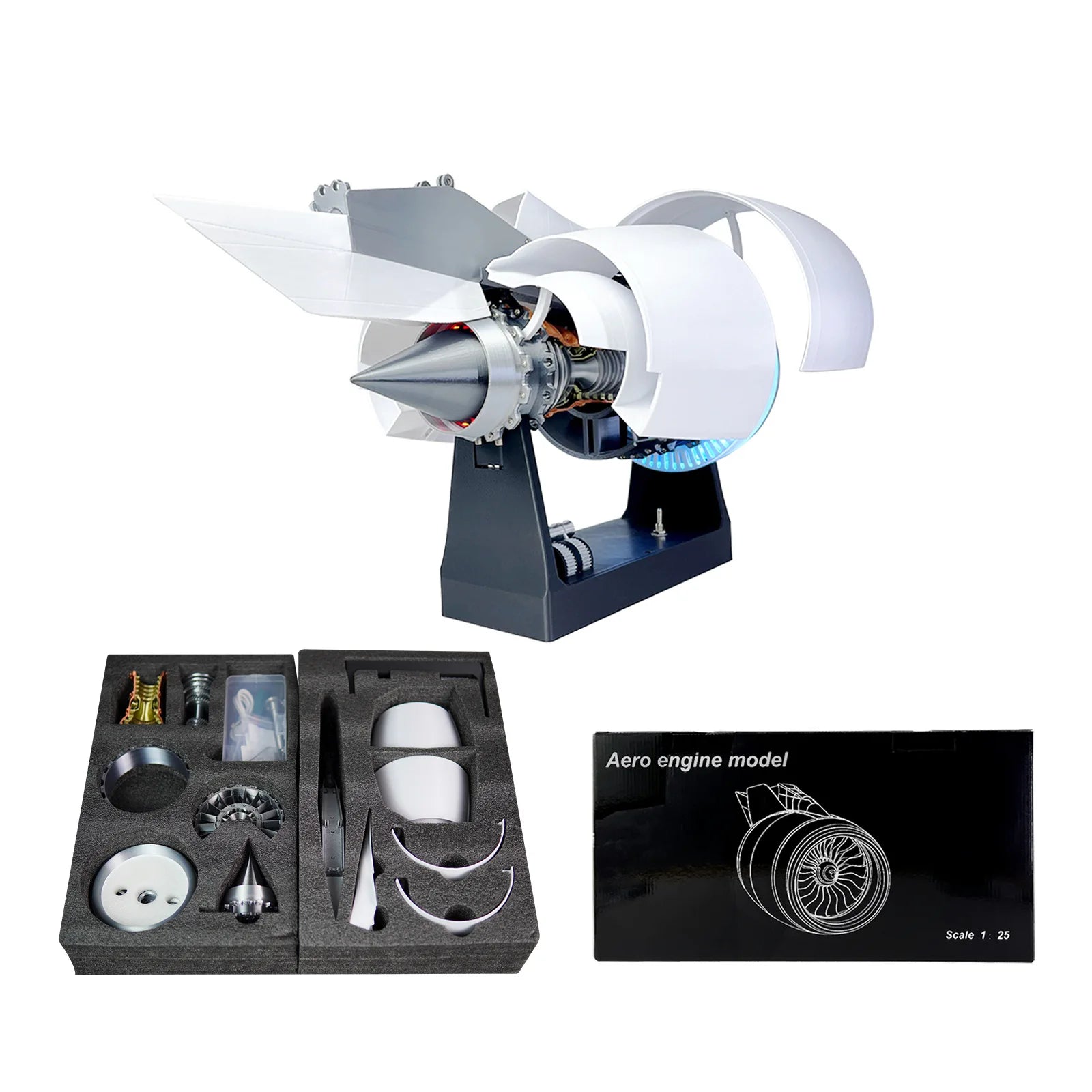 41CM 1/24 A380 TR-900 Aviation Turbofan Aircraft Jet Aerospace Engine Assembled Model Science Toys Simulated Action Figure Gift