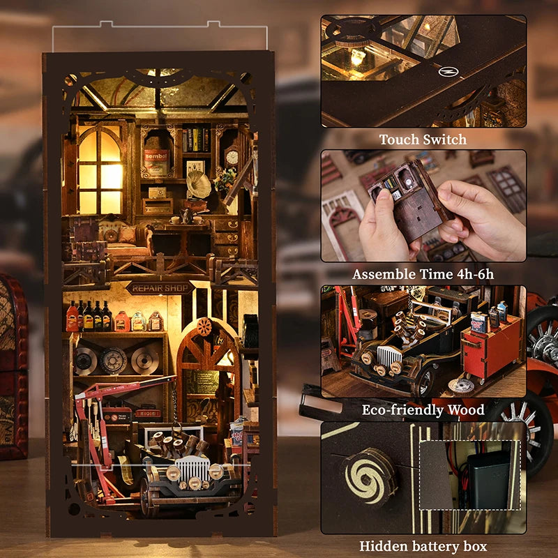 'Master Mechanic' Workshop DIY Kit - Detailed Miniature Model with Mechanical Elements, Handmade Collectible for Display