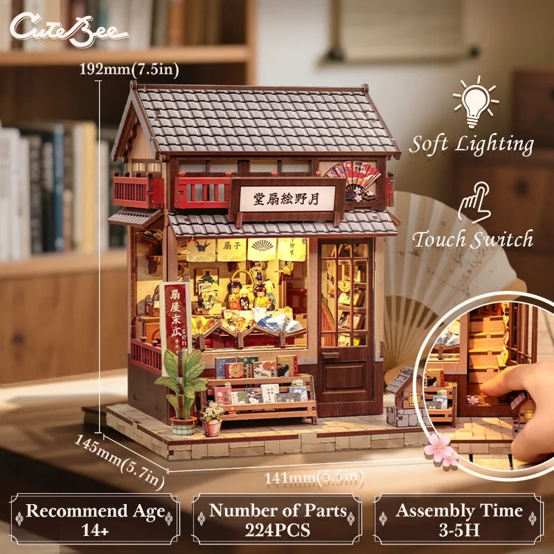 CUTEBEE Wooden Miniature House DIY Book Nook Kit 3D Magic Dollhouse Bookshelf Insert for Home Desk Decorative Display Gift Ideas