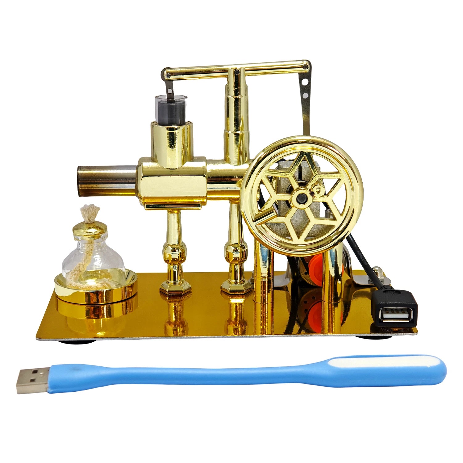 Hot Air Single Cylinder Stirling Engine Generator Physics Popular Science Production Invention Collection Toy